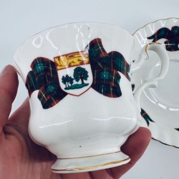 Royal Albert Fine Bone China England Tartan Prince Edward Isle Cup & Saucer Set - Picture 10 of 12